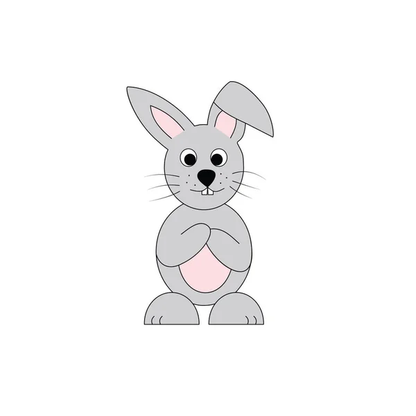 Cute Bunny Rabbit Easter Greeting Card Invitation White Background — Stock Photo, Image