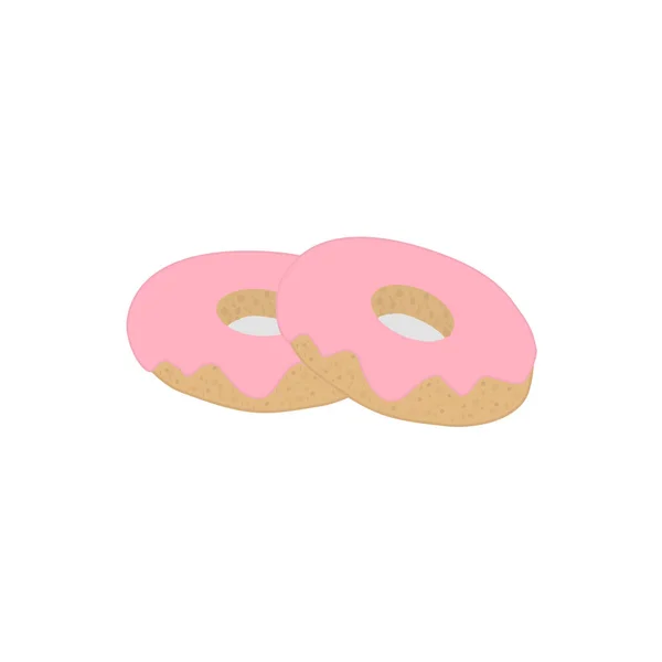 Two Doughnuts Pink Icing Raster Illustration — Stock Photo, Image