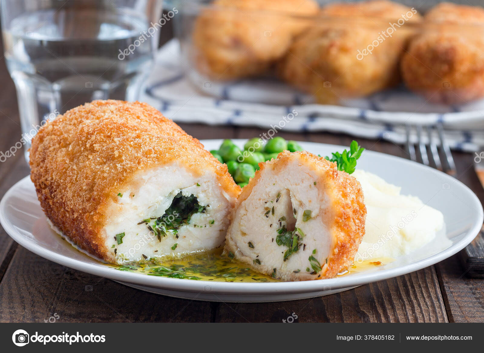 Chicken Kiev Ukrainian Cuisine Cutted Chicken Cutlet Bread Crumbs