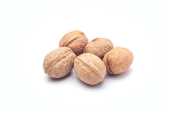 Group Walnuts Shell Isolated White Background — Stock Photo, Image