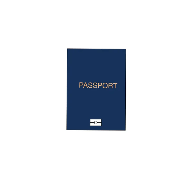 Blue International Document Passport Travel Concept Flat Design Vector Illustration — Stock Vector