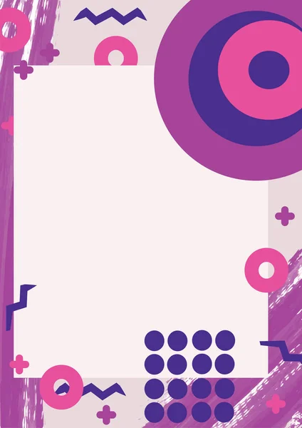 Шаблон Стиля Мемфис Геометрическим Рисунком Розового Фиолетового Цветов Растровая Иллюстрация — стоковое фото