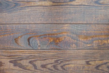 Kahverengi ahşap arkaplan veya doku, yatay, kopyalama alanı, üst görünüm