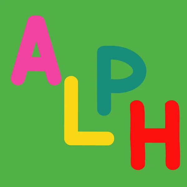 用于儿童教育的英语字母表 字母Alph大写字母大写字母 可爱的孩子多彩的Abc字母表卡通风格 学习英语词汇的闪存卡 栅格插图 — 图库照片