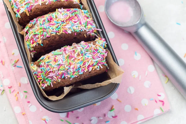 Sanduíche Sorvete Caseiro Com Biscoito Chocolate Sorvete Melancia Coberto Com — Fotografia de Stock