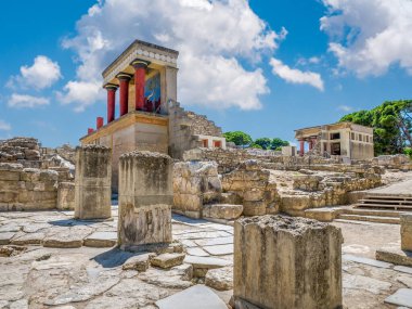 Knossos palace ruins at Crete island, Greece. Famous Minoan palace of Knossos clipart