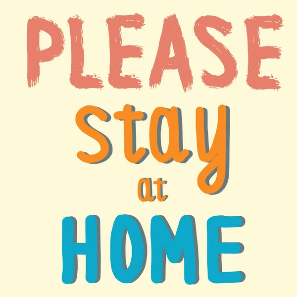 Please Stay Home Stop Coronavirus Concept Vector Illustration — стоковый вектор