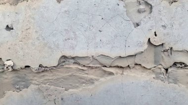 Yapım aşamasında kapatma, yıkma, var olan alçı duvarın soyulma dokusunu gösterme, soyut, sanat, arka plan veya duvar kağıdı veya kopya alanı için arka plan, yatay