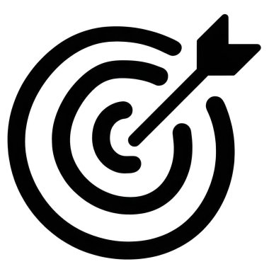 Tam ortasına dartlar saplanmış, hedef, hedef, başarı, performans ve strateji, Hedef Kazanma, başarı, kırpma yolu ile sembolize edilen bir hedef.