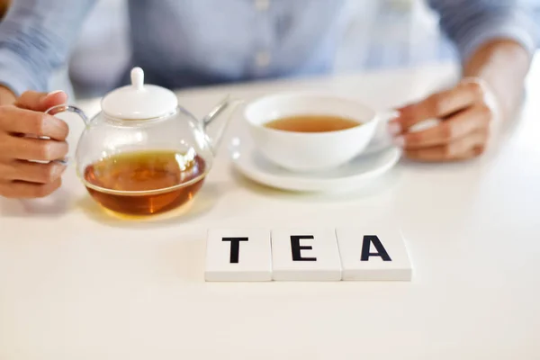 Tea time, tea letters and cup of tea