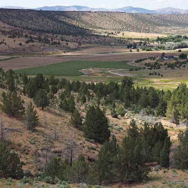 Een Uitzicht Heuvels Agrarische Vallei Kleine Landelijke Gemeenschap Van Gateway — Stockfoto