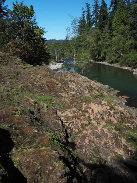 Oakridge Oregon Yakınlarındaki Willamette Nehri Nin Kayalık Engebeli Kıyıları Güzel — Stok fotoğraf