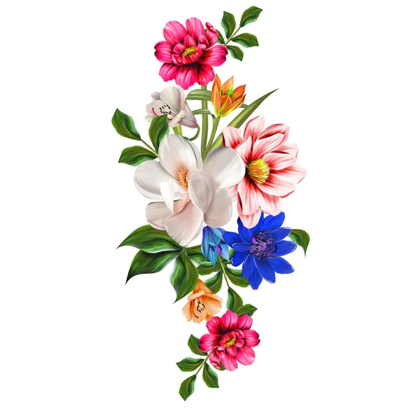 花儿充满了浪漫 树叶和花朵的艺术设计 免版税图库图片