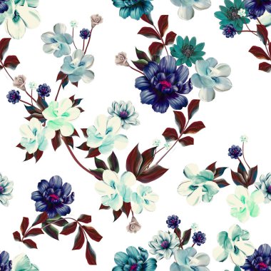 Bahar çiçekleri desenli desen bahar çiçekleri dallı, siyah arkaplan çiçekli siluet