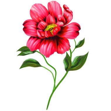 Çiçekler romantizm doludur, yapraklar ve çiçekler sanat tasarımı.