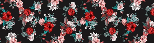 Květiny Jsou Plné Romantiky Listí Květin Umění Design — Stock fotografie