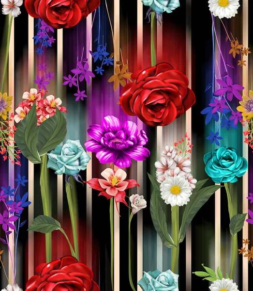 Flores Estão Cheias Romance Folhas Flores Design Arte — Fotografia de Stock