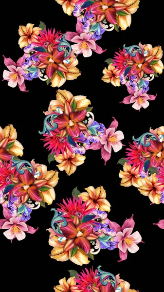 Blommor Fulla Romantik Bladen Och Blommor Konst Design — Stockfoto