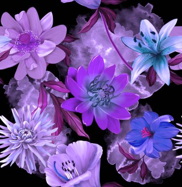 Çiçekler romantizm doludur, yapraklar ve çiçekler sanat tasarımı.