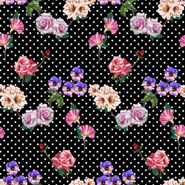 Çiçeksel illüstrasyon - parlak pembe renkli çiçekli buket, yeşil yapraklı, düğün durağanı, selamlar, duvar kağıtları, moda, arka plan, dokular, DIY, ambalajlar, kartlar.