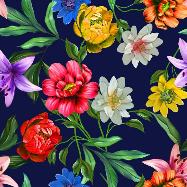 Çiçekler Romantizm Doludur Yapraklar Çiçekler Sanat Tasarımı — Stok fotoğraf