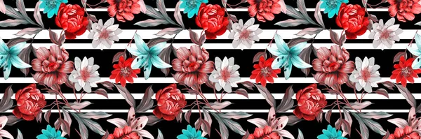 Flowers Full Romance Leaves Flowers Art Design — Stock Photo, Image