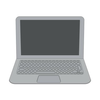 Dizüstü touchpad ve klavye ile. Vektör çizim.