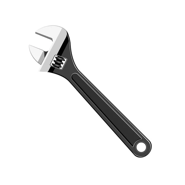 Adjustable Wrench Tool Isolated Vector Illustration White Background — Stock Vector