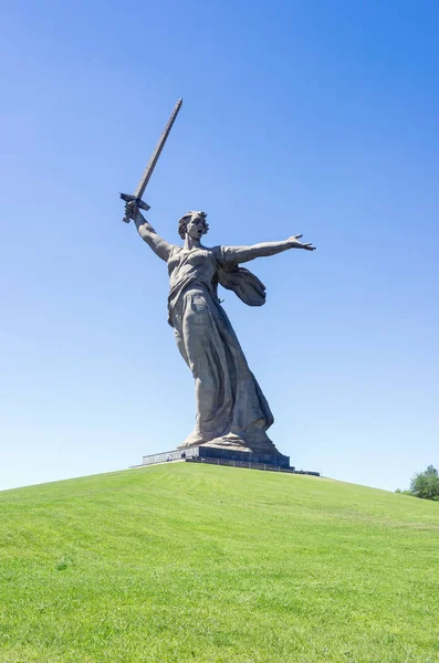 Volgograd Rússia Junho 2018 Monumento Chamadas Pátria Colina Mamayev Memorial — Fotografia de Stock