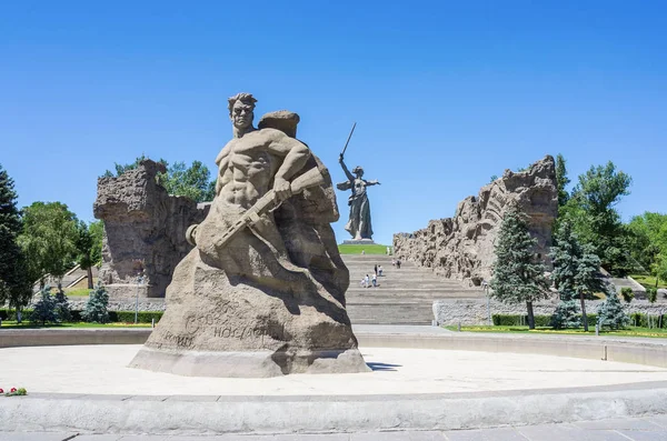 Volgogrado Rusia Junio 2018 Monumento Pie Hasta Muerte Colina Mamayev — Foto de Stock