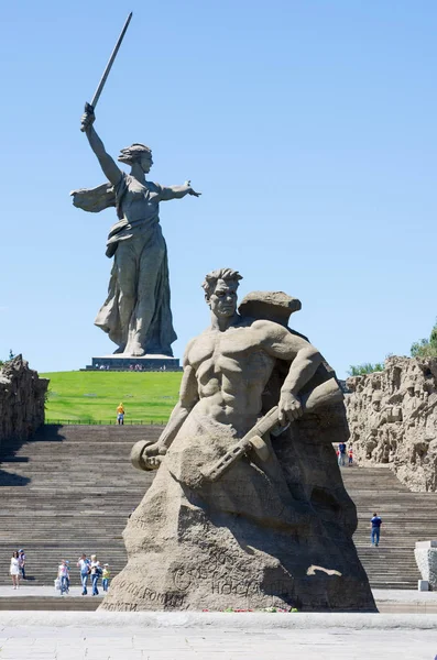 Volgograd Rússia Junho 2018 Monumentos Standing Death Chamadas Pátria Colina — Fotografia de Stock