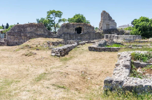 Ruïnes Van Antieke Middeleeuwse Stad Van Chersonesos Tauride — Stockfoto