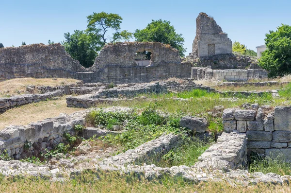 Harabeleri Antik Ortaçağ Şehir Chersonese Tauride — Stok fotoğraf