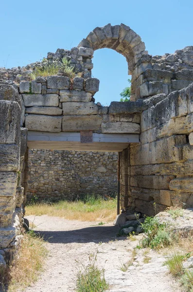 Ruins Ancient Medieval City Chersonese Tauride — Stock Photo, Image