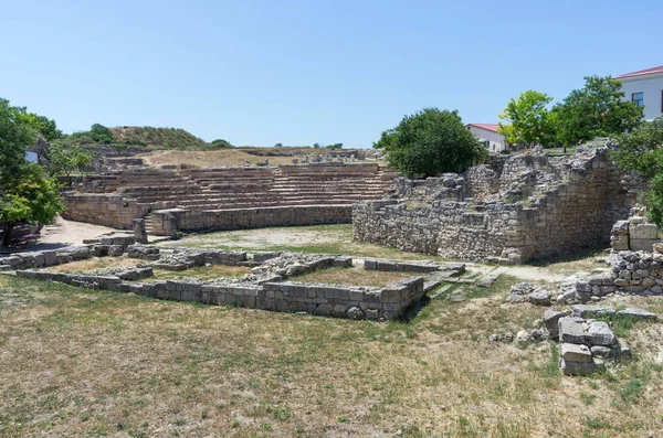 Harabeleri Antik Ortaçağ Şehir Chersonese Tauride — Stok fotoğraf