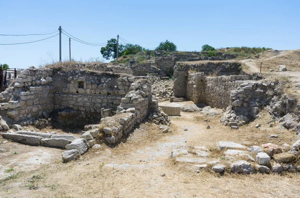 Ruins Ancient Medieval City Chersonese Tauride — Stock Photo, Image