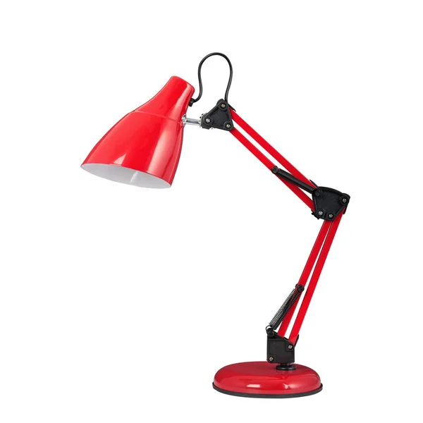 Red Table Lamp Modern Style Isolated Object White Background — Stock Photo, Image