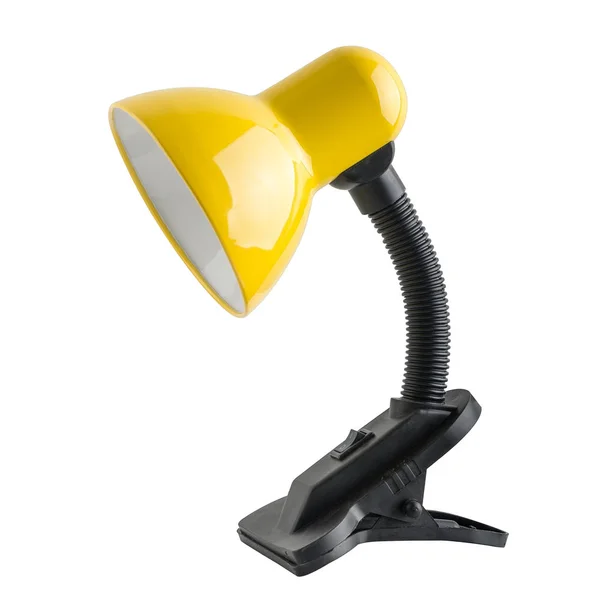 Classic Style Yellow Table Lamp Clip Isolated Object White Background — Stock Photo, Image