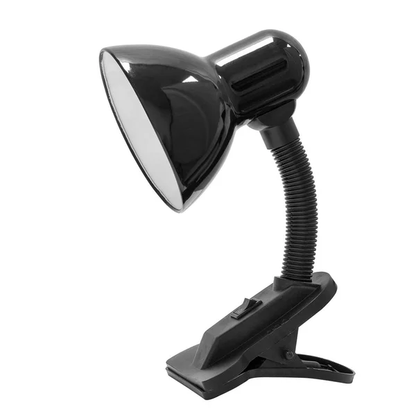 Classic Style Black Table Lamp Clip Isolated Object White Background — Stock Photo, Image