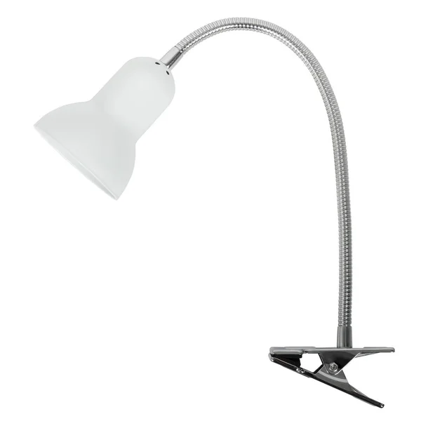 Weiße Tischlampe Auf Dem Clip Isoliertes Objekt Auf Weißem Hintergrund — Stockfoto