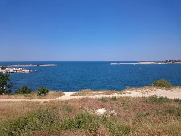 Sevastopol Bay Pohled Vchod Sevastopolu Bay Břehu — Stock fotografie