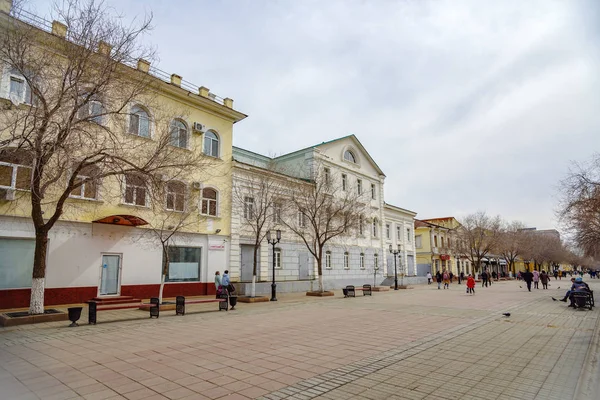 Zataženo Jarní Den Městě Orenburg Rusko Duben 2019 Sovetskaya Street — Stock fotografie