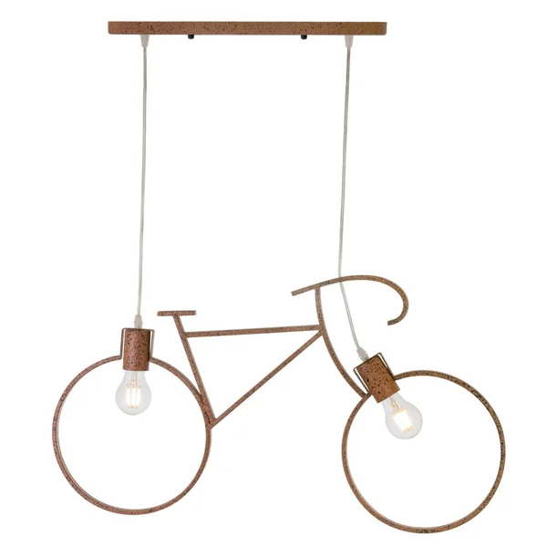 Ceiling lamp. Light fixture made in the shape of a bicycle