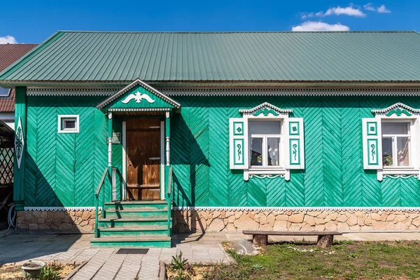 Casa Madera Estilo Tradicional Tártaro Orenburg Rusia Abril 2019 Casa —  Fotos de Stock