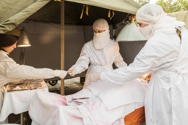 Chirurgie Dans Hôpital Militaire Campagne Pendant Seconde Guerre Mondiale Orenburg — Photo