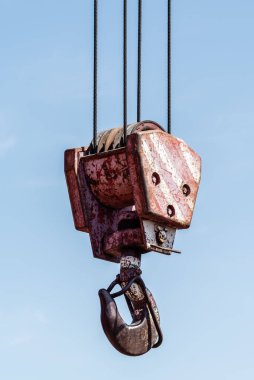 Turna kancası mavi gökyüzüne karşı yakın çekim. Rusya, Orenburg bölgesi