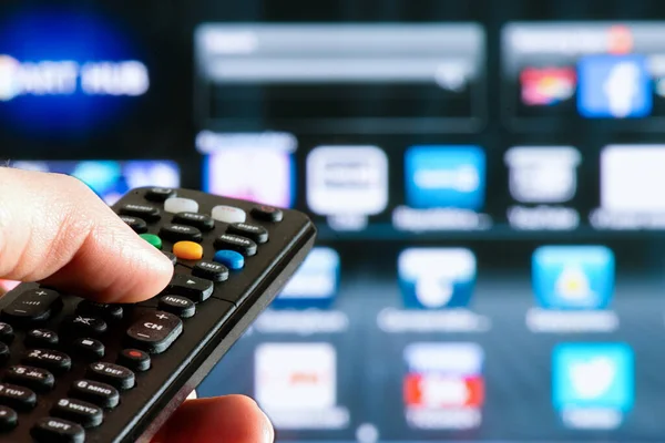 remote control interacting with smart television