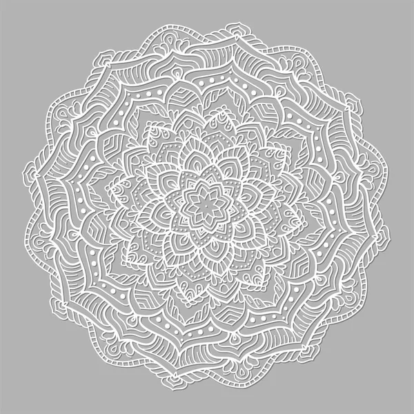 Mandala Rond Vecteur Blanc Modèle Oriental Illustration Vectorielle — Image vectorielle
