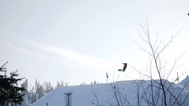 Extrémní Snowboarding Lyžování — Stock video