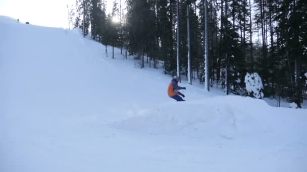 Extrémní Snowboarding Lyžování — Stock video